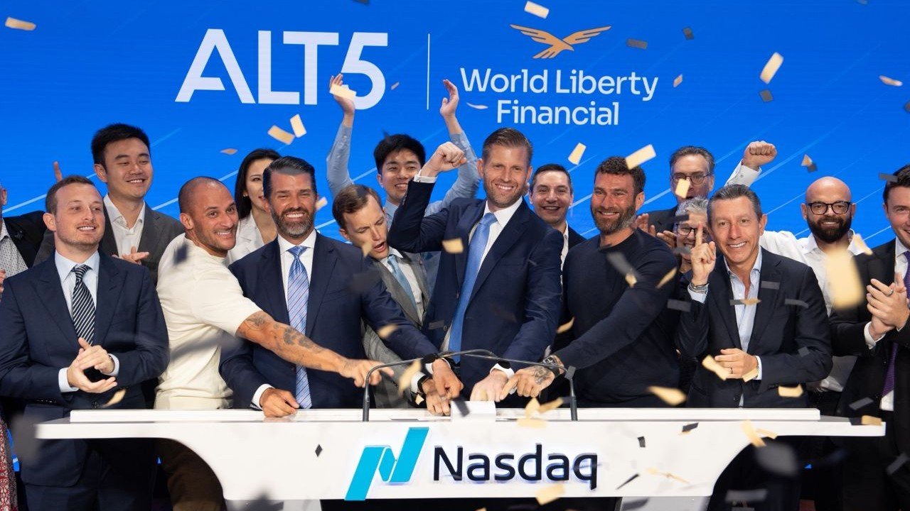 Eric Trump and Alt5 Sigma ring Nasdaq opening bell in 2023 Eric Trump and Alt5 Sigma ring Nasdaq opening bell in 2023