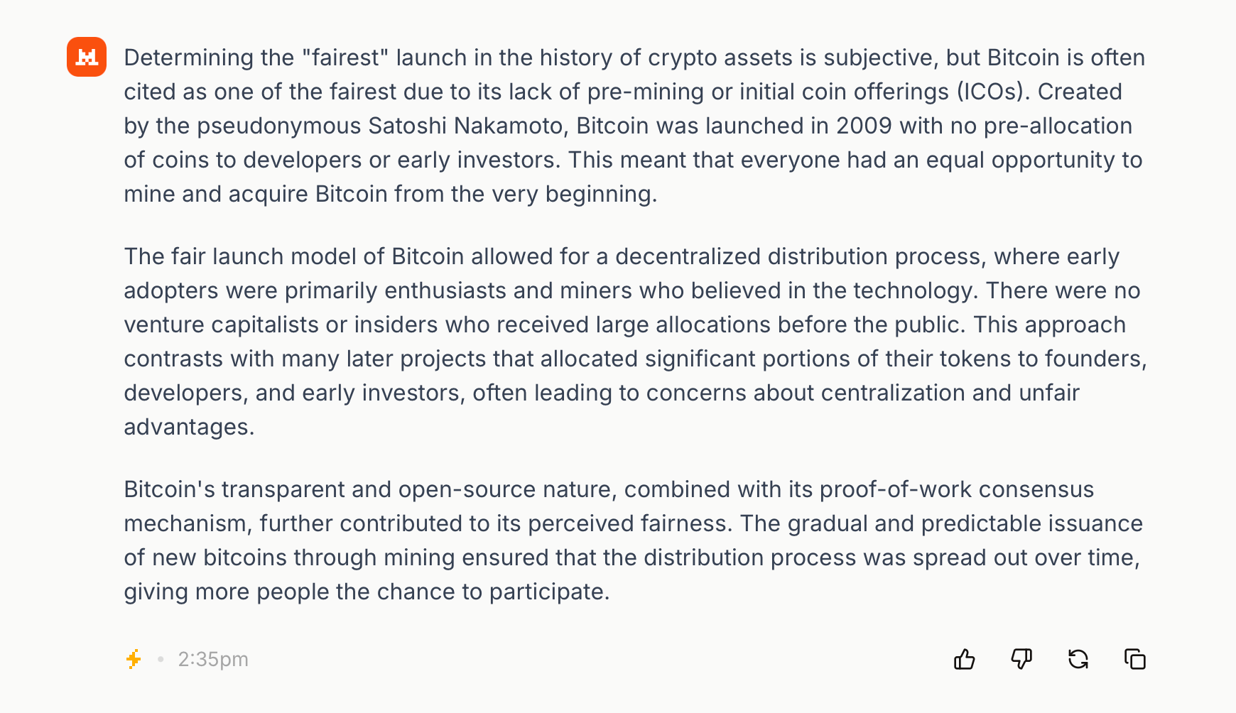 AI Oordeel: Bitcoin's Eerlijke Lancering Top Alle in Crypto Geschiedenis AI Oordeel: Bitcoin's Eerlijke Lancering Top Alle in Crypto Geschiedenis