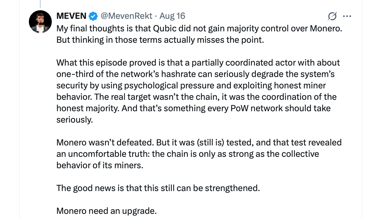 Monero/Qubic Situation Perspectives