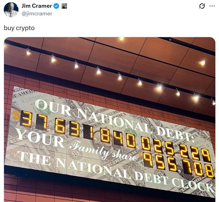 Mad Money’s Jim Cramer říká ‚Kupte kryptoměnu, když důvěra v fiskální politiku USA praská Mad Money’s Jim Cramer říká ‚Kupte kryptoměnu, když důvěra v fiskální politiku USA praská