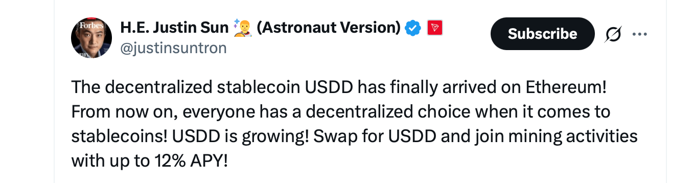 USDD нативно запущен на Ethereum с модулем пега и раздачей USDD нативно запущен на Ethereum с модулем пега и раздачей