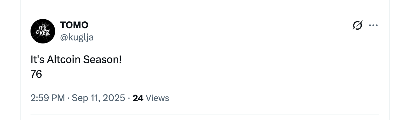 Altcoin Season Back? Blockchaincenter Declares It, While CMC Data Disagrees Altcoin Season Back? Blockchaincenter Declares It, While CMC Data Disagrees