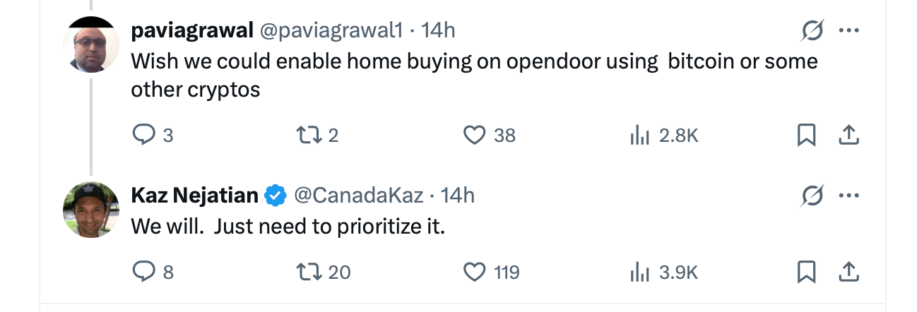 Bitcoin para Imóveis: Opendoor Olha para Compra de Casa com Cripto enquanto BTC Alcança Alta Recorde Bitcoin para Imóveis: Opendoor Olha para Compra de Casa com Cripto enquanto BTC Alcança Alta Recorde