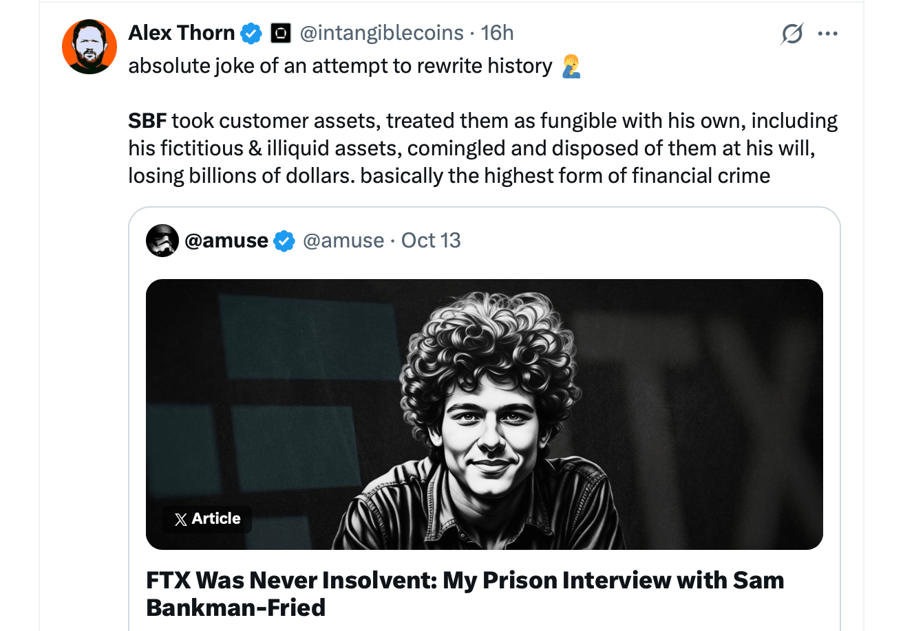 SBF Says FTX 'Was Never Insolvent' in Interview; Crypto Community Calls It Spin SBF Says FTX 'Was Never Insolvent' in Interview; Crypto Community Calls It Spin