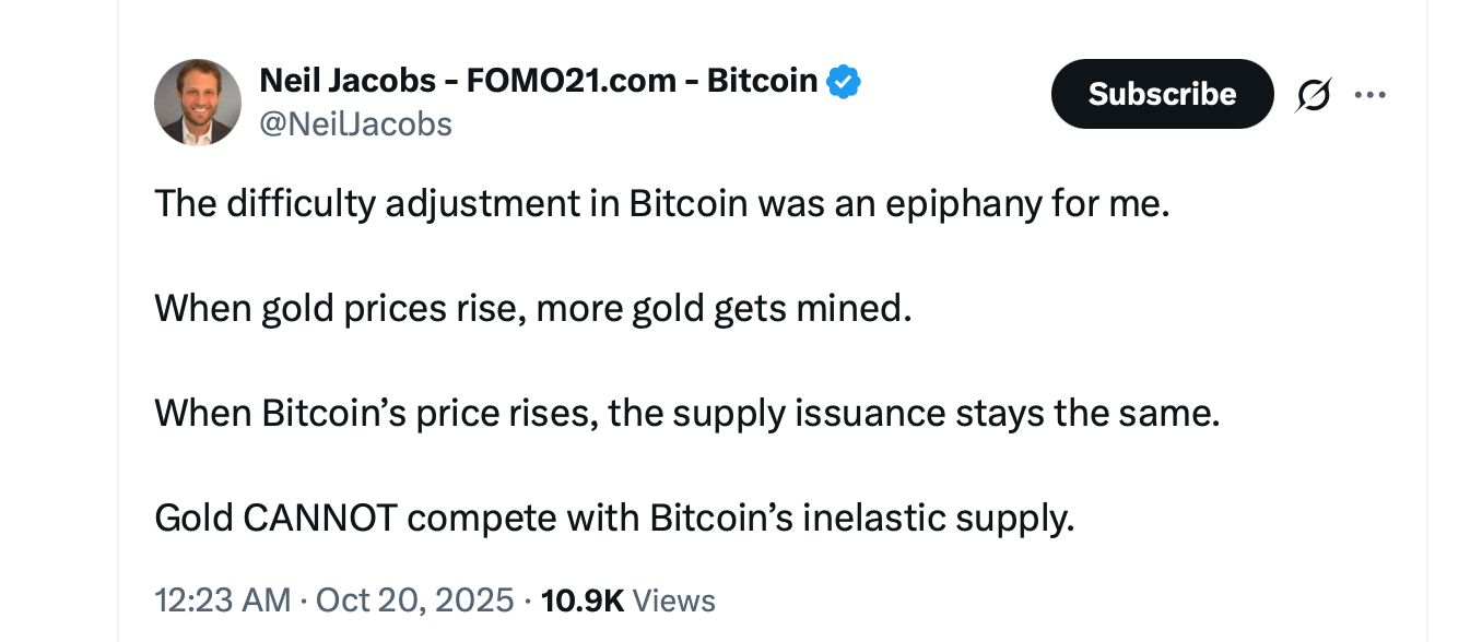 Long-Time Gold Advocate’s Dispute Ignites New Round in Gold vs. Bitcoin Fight on X Long-Time Gold Advocate’s Dispute Ignites New Round in Gold vs. Bitcoin Fight on X
