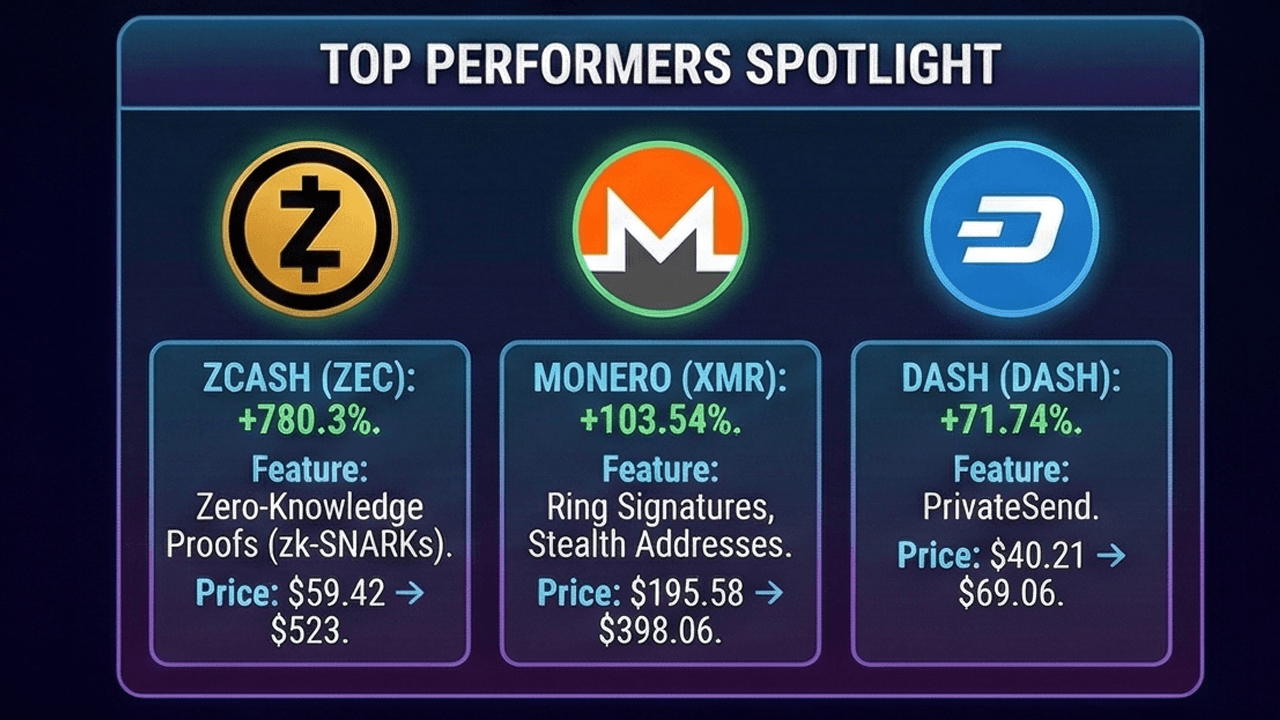 Et år med kryptofarver: Privatlivsmønter genvinder deres kraft i 2025 Et år med kryptofarver: Privatlivsmønter genvinder deres kraft i 2025