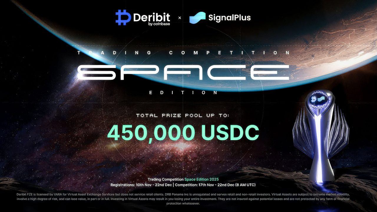Deribit a SignalPlus spouští obchodní soutěž 2025, s prize poolem 450,000  USDC - Bitcoin News