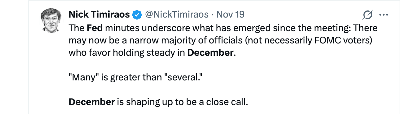 CME Futures and Betting Markets Align on Fed’s Potential Quarter-Point Cut in December CME Futures and Betting Markets Align on Fed’s Potential Quarter-Point Cut in December