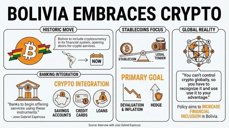 역사적: 볼리비아, 은행 시스템에 안정적 코인 통합, 법정 화폐로 사용