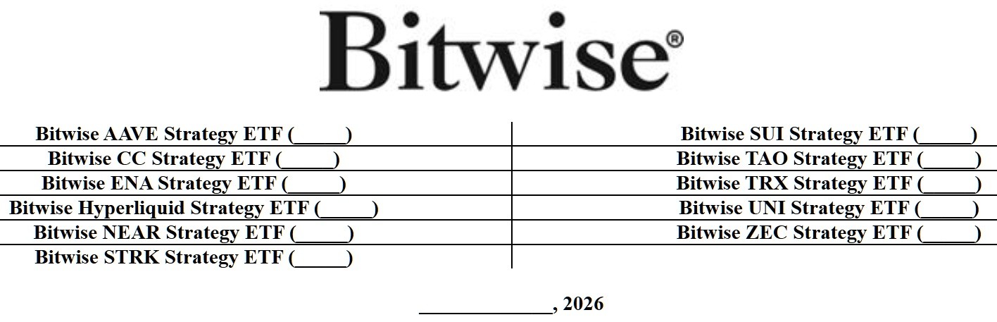 বিটওয়াইস ১১টি একক-টোকেন ক্রিপ্টো ETF SEC সাথে দায়ের করেছে, শক্তিশালী অল্টকয়েন চাহিদার সংকেত সহ বিটওয়াইস ১১টি একক-টোকেন ক্রিপ্টো ETF SEC সাথে দায়ের করেছে, শক্তিশালী অল্টকয়েন চাহিদার সংকেত সহ