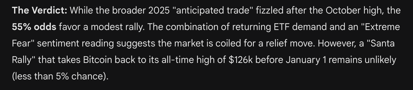 ビットコインサンタラリー?ChatGPT、Grok、およびGeminiがオッズを設定 ビットコインサンタラリー?ChatGPT、Grok、およびGeminiがオッズを設定