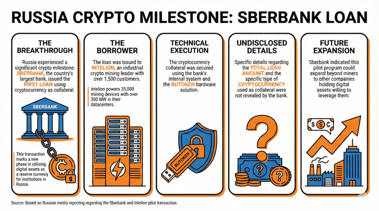 Sberbank Issues First Crypto Backed Loan in Russia