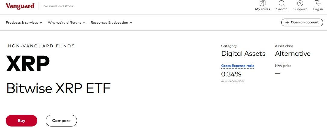 Vanguard Cracks Open Crypto Access With Expansive BTC, ETH, XRP, SOL ETF Listings Vanguard Cracks Open Crypto Access With Expansive BTC, ETH, XRP, SOL ETF Listings
