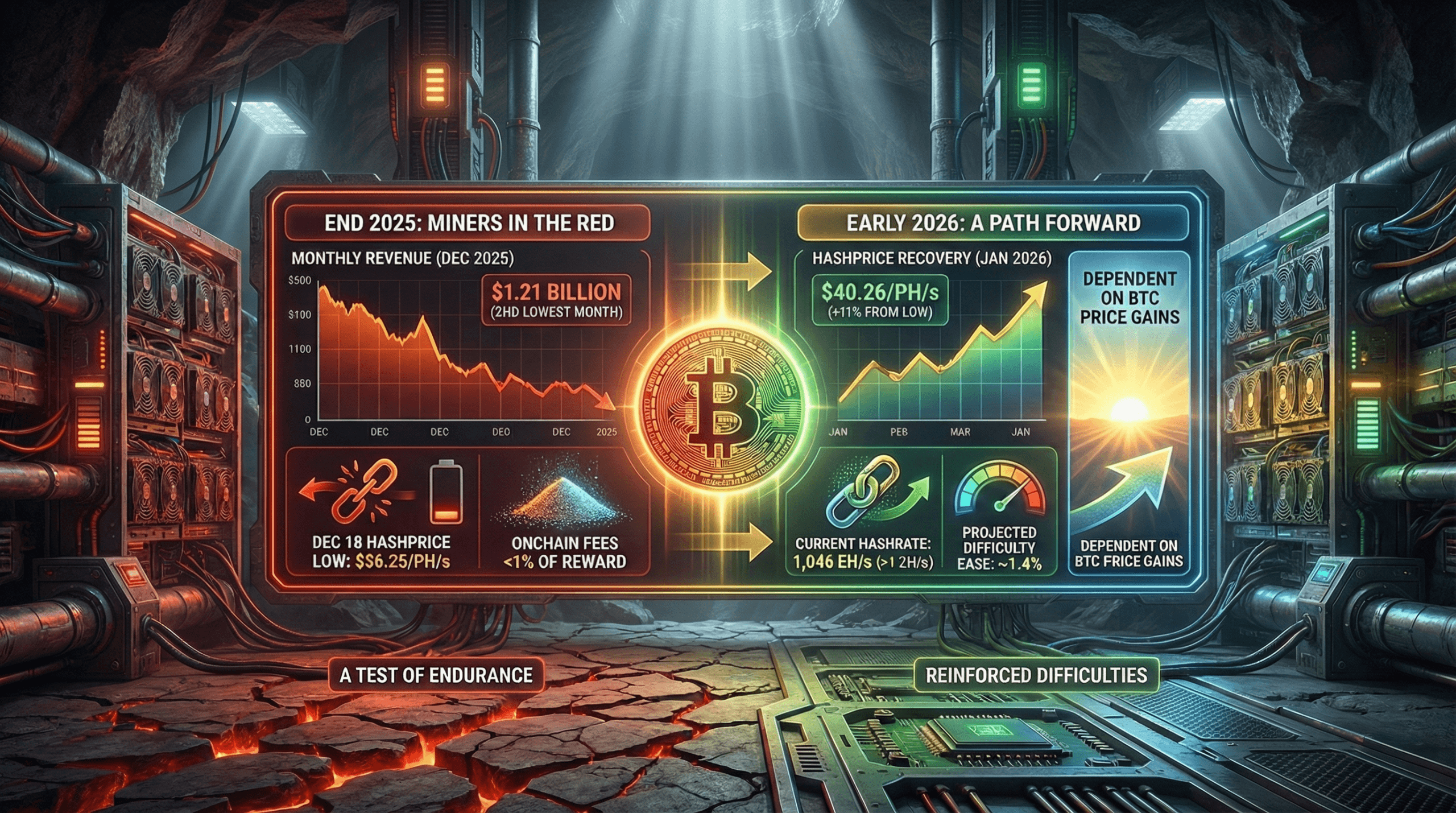 比特币矿工在2025年以亏损结束,但2026年初提供了前进的道路 比特币矿工在2025年以亏损结束,但2026年初提供了前进的道路