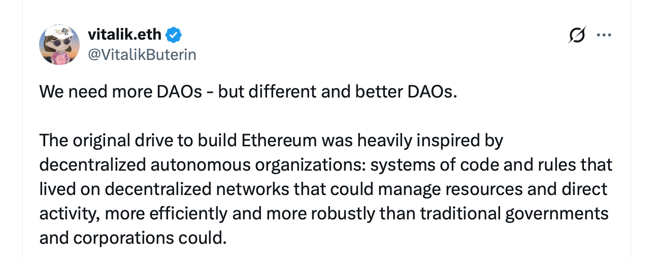 Vitalik Buterin Dice che i DAO Hanno Bisogno di un Ripensamento Oltre il Voto dei Detentori di Token Vitalik Buterin Dice che i DAO Hanno Bisogno di un Ripensamento Oltre il Voto dei Detentori di Token