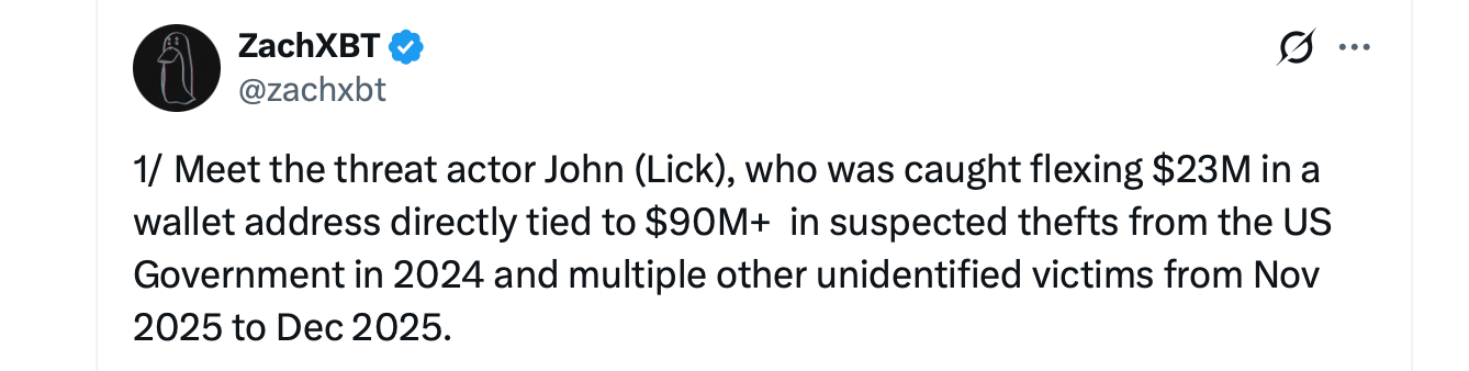 Analista Onchain Sostiene che 90M in Cripto Sono Stati Svuotati dai Portafogli di Sequestro degli Stati Uniti Analista Onchain Sostiene che 90M in Cripto Sono Stati Svuotati dai Portafogli di Sequestro degli Stati Uniti