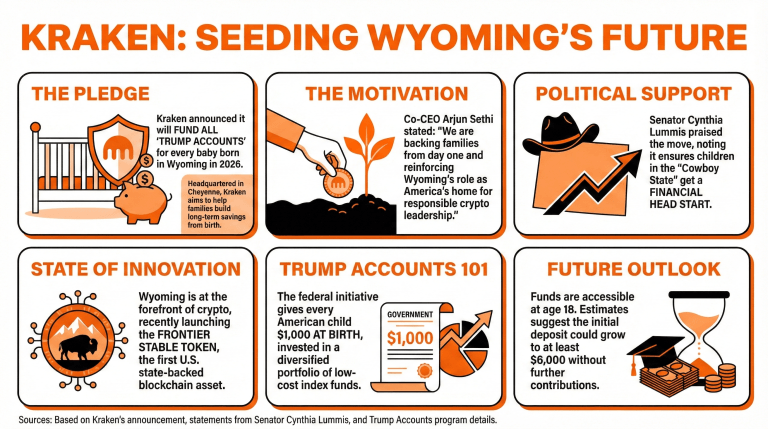 Kraken Announces Sponsorship of Wyoming Newborns’ Trump Accounts for 2026