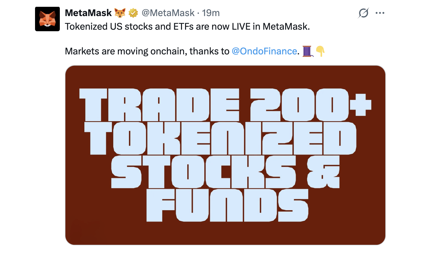 Metamask Wallet Aggiunge Azioni US Tokenizzate, ETF e Merci Metamask Wallet Aggiunge Azioni US Tokenizzate, ETF e Merci