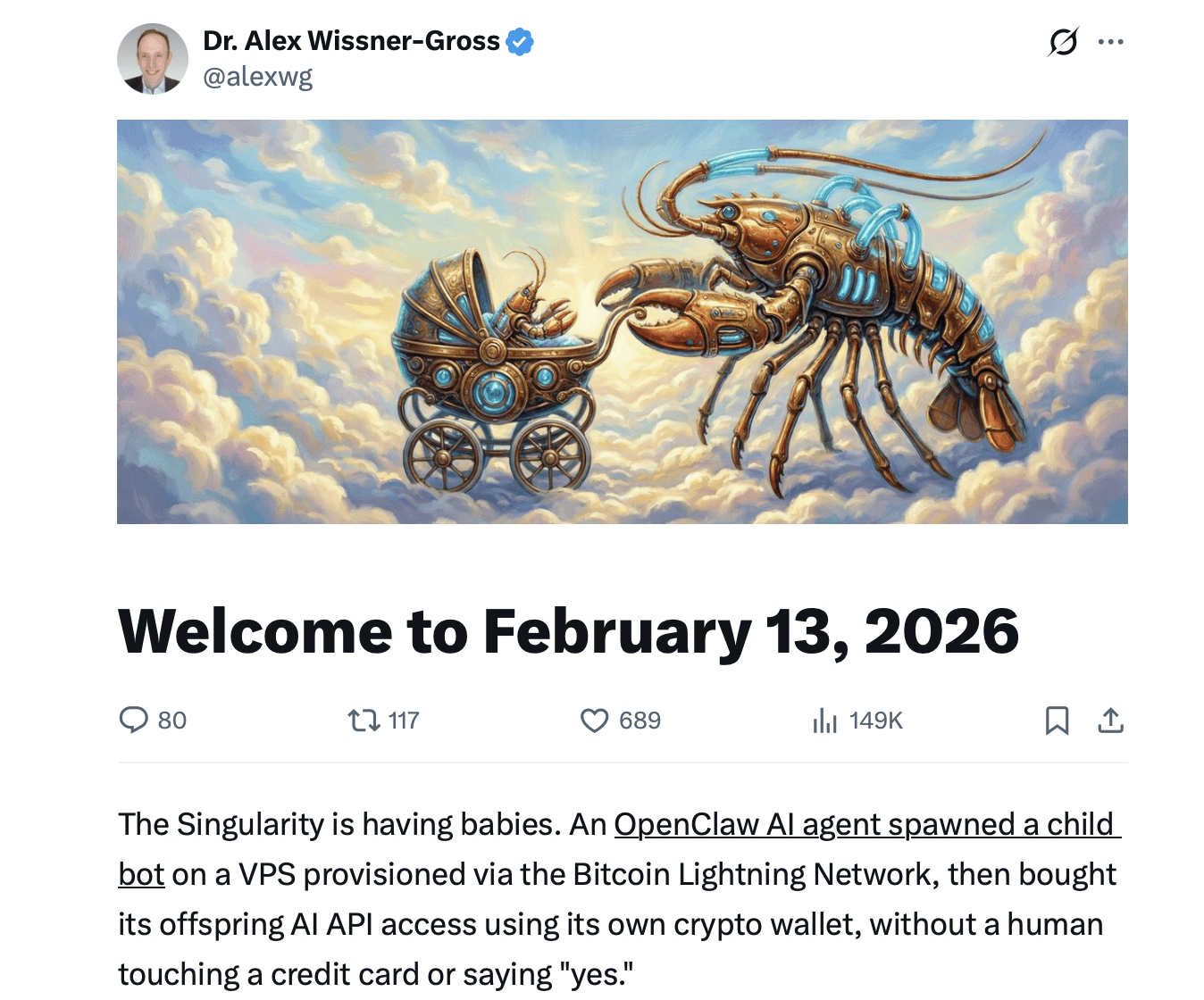 IA Autônoma: Bot Openclaw Cria um Agente 'Filho' e o Financía Com Bitcoin IA Autônoma: Bot Openclaw Cria um Agente 'Filho' e o Financía Com Bitcoin