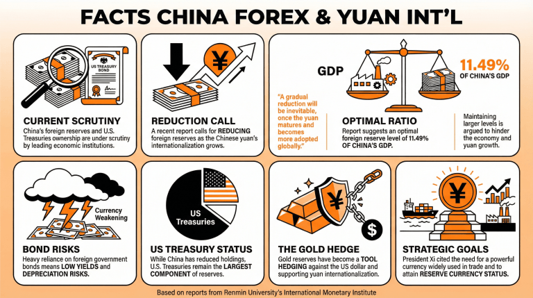 Report Recommends China to Shed US Treasuries as Yuan Internationalization Grows