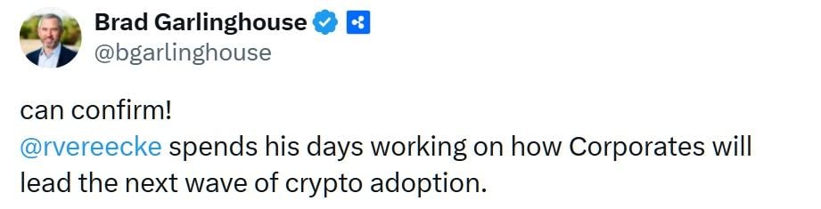 Ripple Signals Corporate Treasury Could Ignite the Next Wave of Crypto Adoption