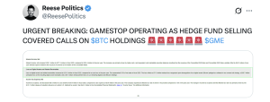 Gamestop Bitcoin Strategy: Company Used BTC Holdings for Covered Calls, SEC Filing Shows Gamestop Bitcoin Strategy: Company Used BTC Holdings for Covered Calls, SEC Filing Shows