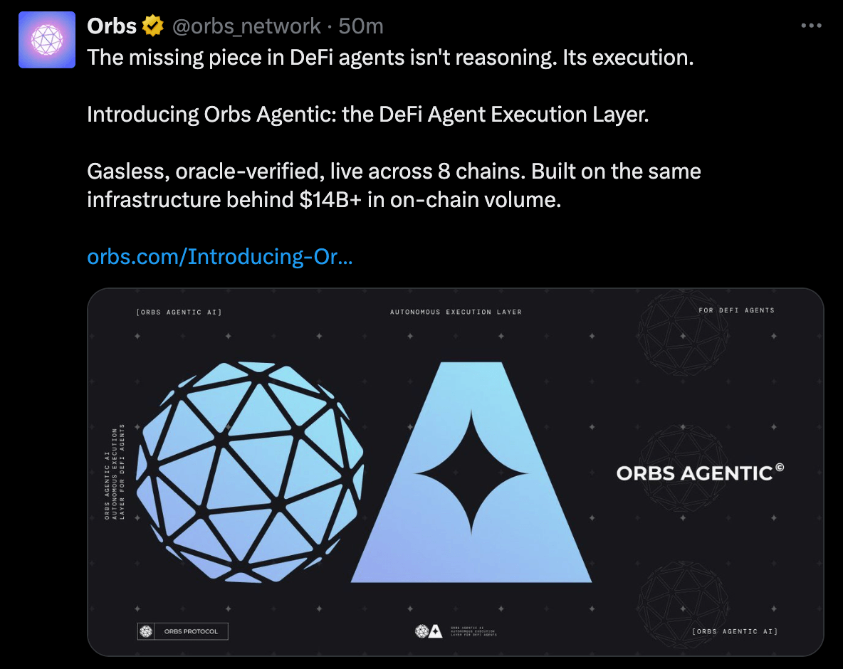 Orbs Unveils Agentic Layer for Autonomous DeFi Trading