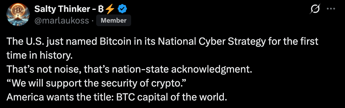 Trump’s Cyber Strategy Signals Support for Crypto Infrastructure