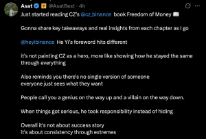 Binance Founder CZ Shares Untold Story in New Book: Freedom of Money