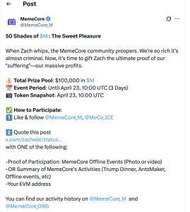 Memecore Drops 15.9% to $3.43 as $830M Wipeout Pushes It out of Top 20 Memecore Drops 15.9% to $3.43 as $830M Wipeout Pushes It out of Top 20