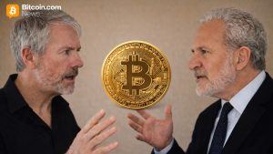 Michael Saylor vs Peter Schiff: Bitcoin Outlook Clashes as Schiff Urges Selling MSTR Before Crash Michael Saylor vs Peter Schiff: Bitcoin Outlook Clashes as Schiff Urges Selling MSTR Before Crash