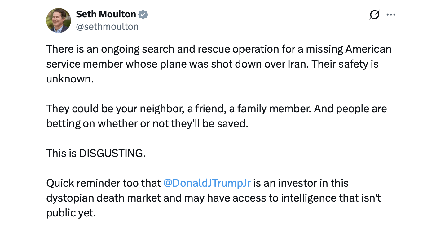 Lawmaker Demands Polymarket Remove 219 War Bets After Airman Market Controversy Lawmaker Demands Polymarket Remove 219 War Bets After Airman Market Controversy