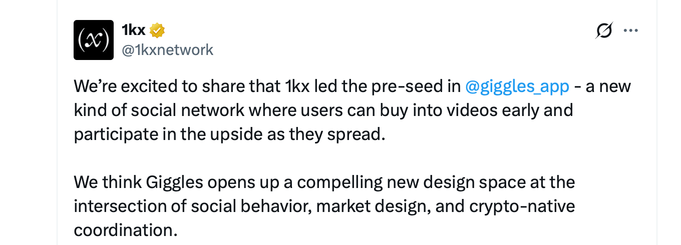 Report: Meme Prediction Market App Giggles Raises $1.2M as Crypto Social Apps Compete for Gen Z Report: Meme Prediction Market App Giggles Raises $1.2M as Crypto Social Apps Compete for Gen Z