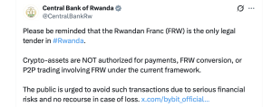 Rwanda Central Bank: Crypto P2P Trading With FRW Carries Serious Financial Risks Rwanda Central Bank: Crypto P2P Trading With FRW Carries Serious Financial Risks