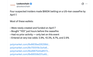 Onchain Data Flags Suspicious Bets on Polymarket and Hyperliquid Ahead of Trump's Iran Deal Onchain Data Flags Suspicious Bets on Polymarket and Hyperliquid Ahead of Trump's Iran Deal