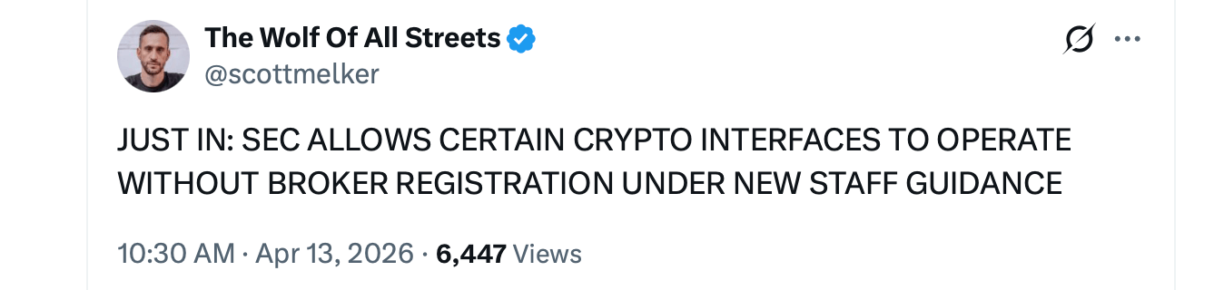 New SEC Guidance Targets DeFi Interfaces, Self-Custodial Wallets, and Execution Routing Disclosures