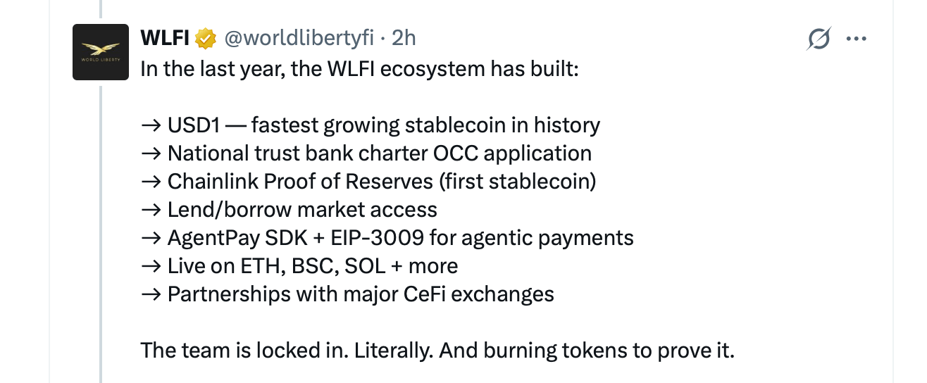 World Liberty Financial 62B Token Unlock Plan Faces Criticism: 'Unlock Comes After Trump Exit'