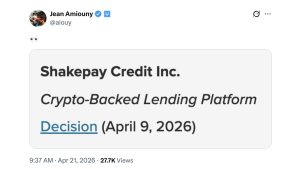 Shakepay Enables Bitcoin-Backed Lending in Canada After AMF Green Light Shakepay Enables Bitcoin-Backed Lending in Canada After AMF Green Light