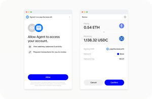 Base Launches MCP Gateway Letting Claude and ChatGPT Execute Onchain DeFi Actions Base agent execution screenshot of an ETH and USDC trade.