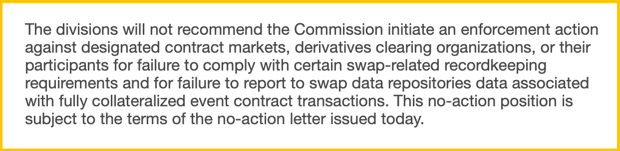 CFTC Drops Swap Reporting Duties for Prediction Market Operators Across the US CFTC Swap Reporting