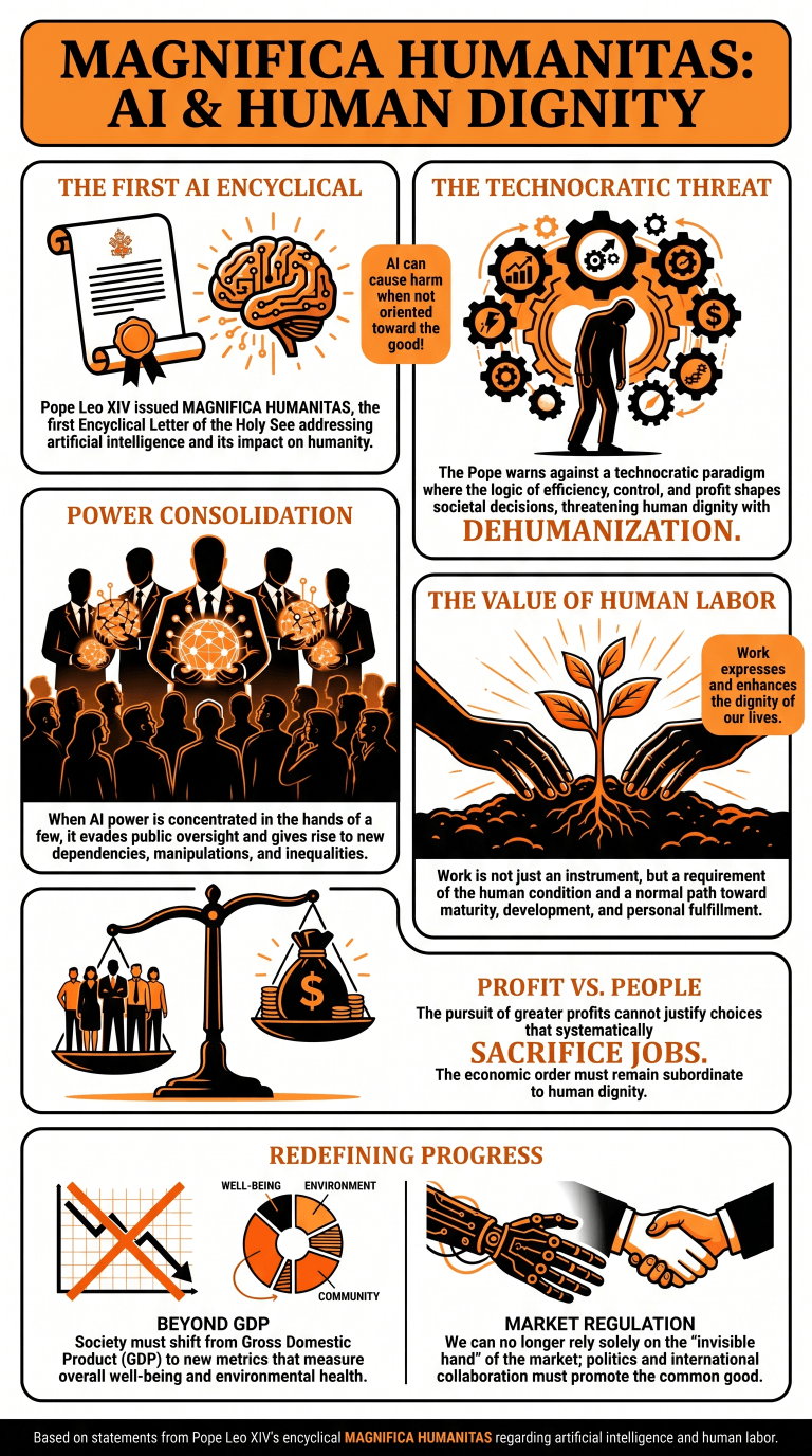 Infographic describing Magnifica Humanitas Letter