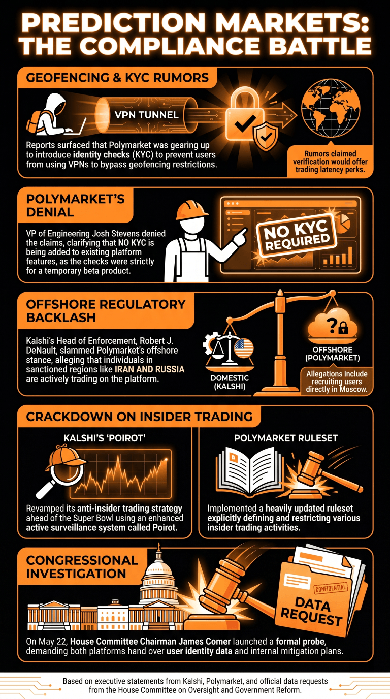 Infographic explaining Polymarket's KYC implementation Rumors