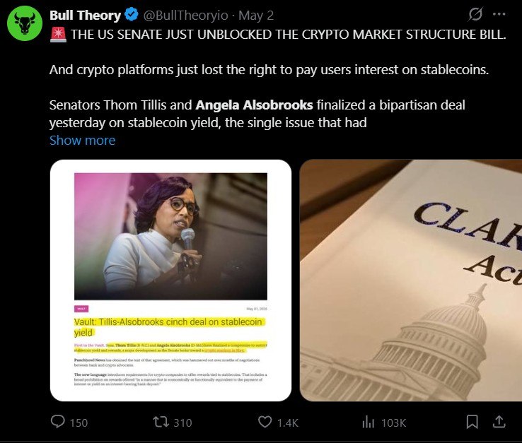 Robinhood CEO Says US 'Very Close' to Passing Crypto Clarity Act Robinhood CEO Says US 'Very Close' to Passing Crypto Clarity Act