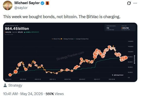 Strategy Pauses Bitcoin Buying as Saylor’s ‘BitVac’ Comment Puts Next BTC Buy on Watch