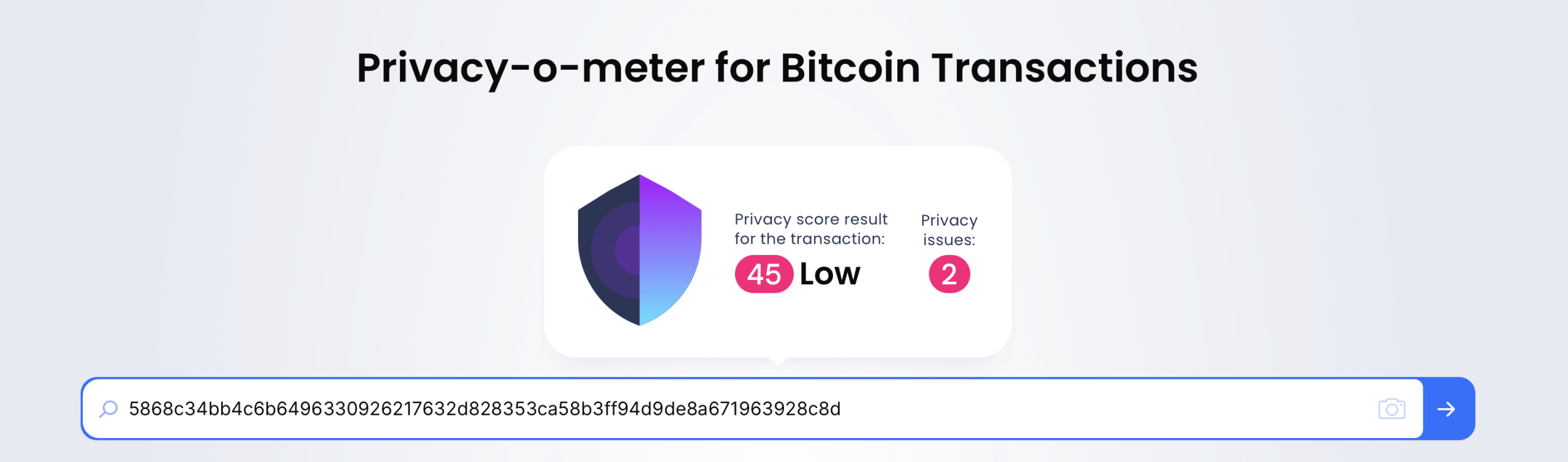 Screenshot of the blockchain explorer Blockchair. 