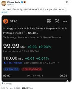 Michael Saylor Pushes STRC as Lower-Volatility Alternative to BTC and MSTR Michael Saylor Pushes STRC as Lower-Volatility Alternative to BTC and MSTR
