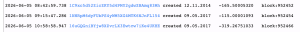 Decade-Old Bitcoin Wallets Reemerge and Shift $37 Million as BTC Hits 2026 Low Btcparser.com image of three dormant bitcoin transfers.