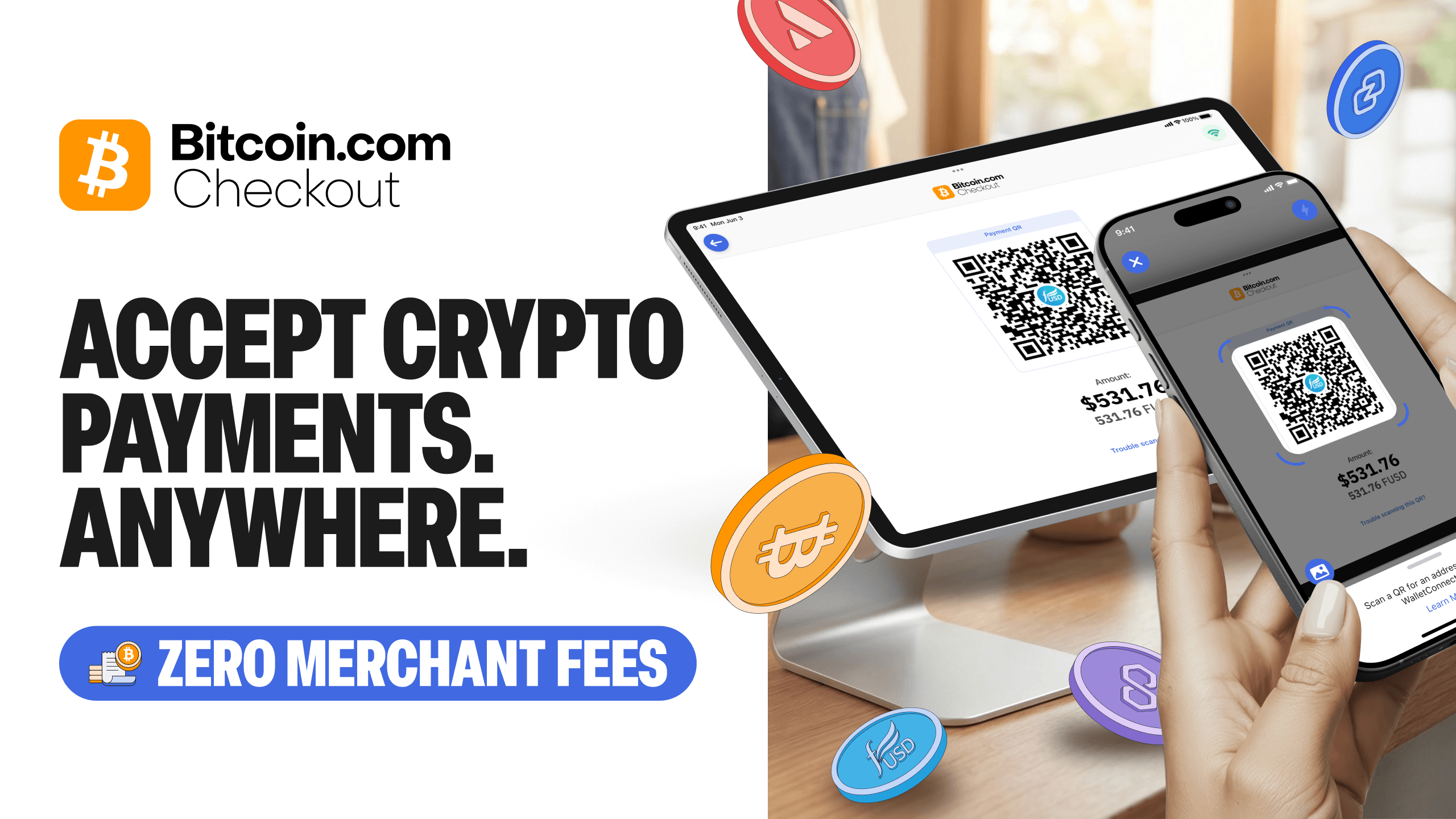 Bitcoin.com Checkout Launches With Zero Merchant Fees and Auto-Settlement to Stablecoins