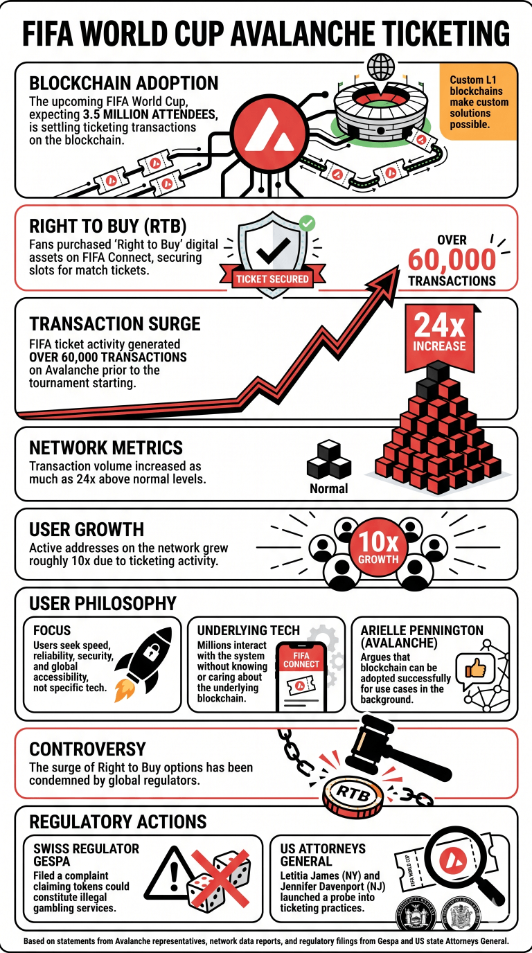 Infographic Explaining Avalanche's Activity Rise Over FIFA World CUp Ticketing