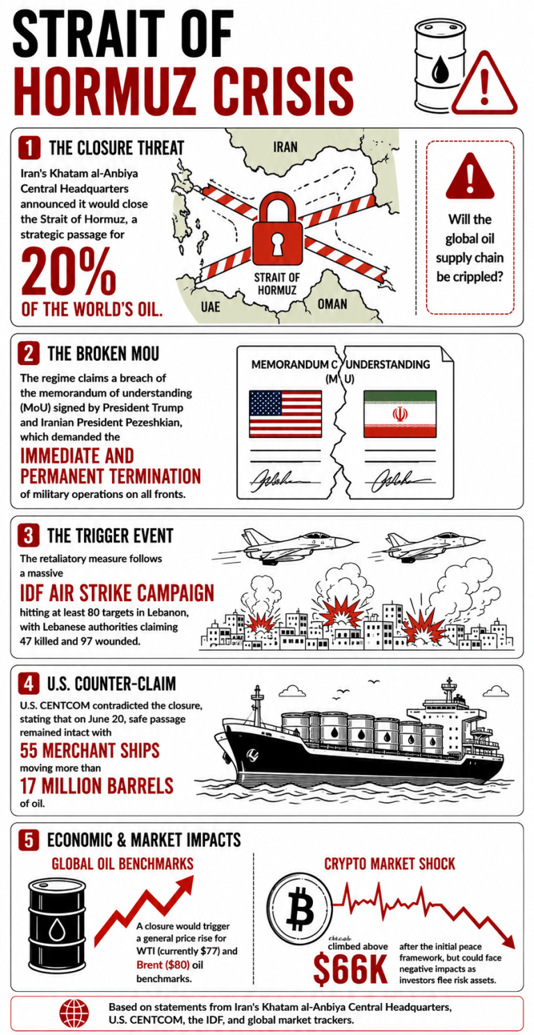 Infographic connected  Iran's caller   Strait of Hormuz closure 